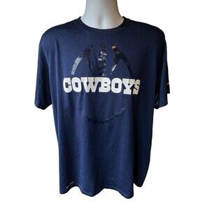 Nike Dallas Cowboys T-Shirt Men’s Large Genuine NFL On Field Dri-FIT Blue EUC